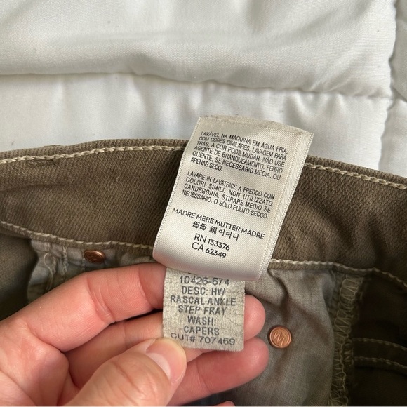 Mother High Waisted Rascal Ankle Step Fray jeans Capers 27 - Picture 14 of 16